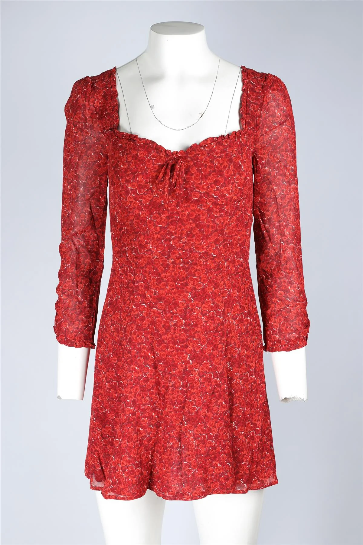 REFORMATION RED CREPE MINI DRESS US 2 UK 6 - Image 2