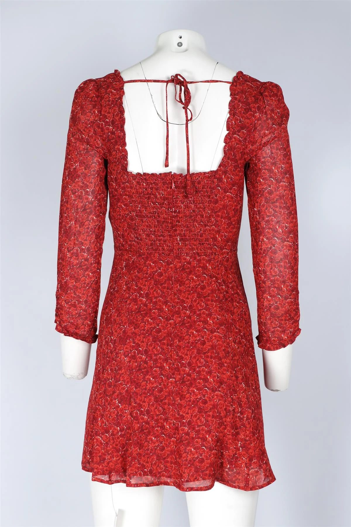 REFORMATION RED CREPE MINI DRESS US 2 UK 6 - Image 4