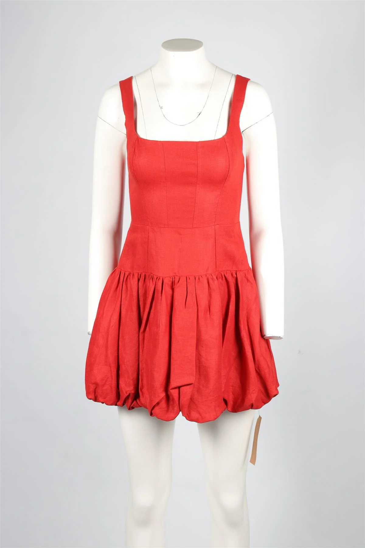 REFORMATION RED LINEN MINI DRESS US 2 UK 6 - Image 2