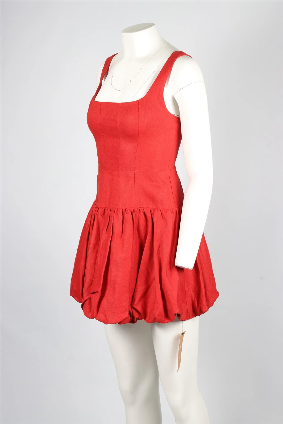 REFORMATION RED LINEN MINI DRESS US 2 UK 6 - Image 3