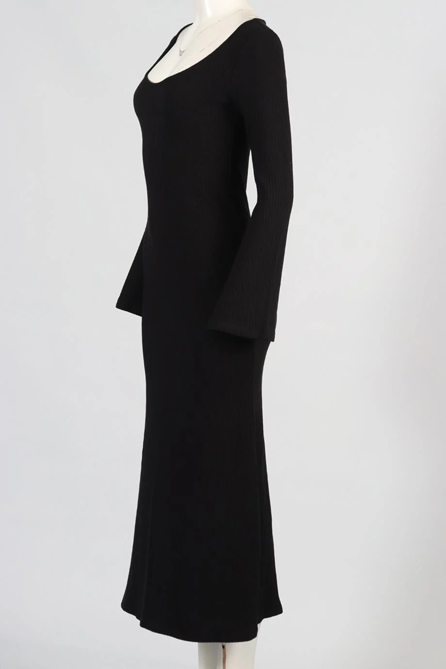 REFORMATION RIBBED COTTON BLEND MAXI DRESS MEDIUM - Image 3