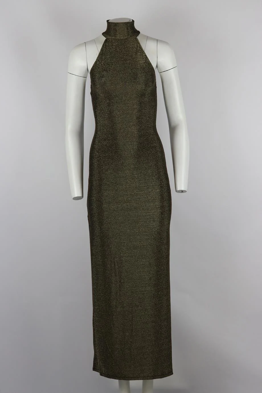 REFORMATION STRETCH LAMÉ TURTLENECK MIDI DRESS SMALL - Image 2