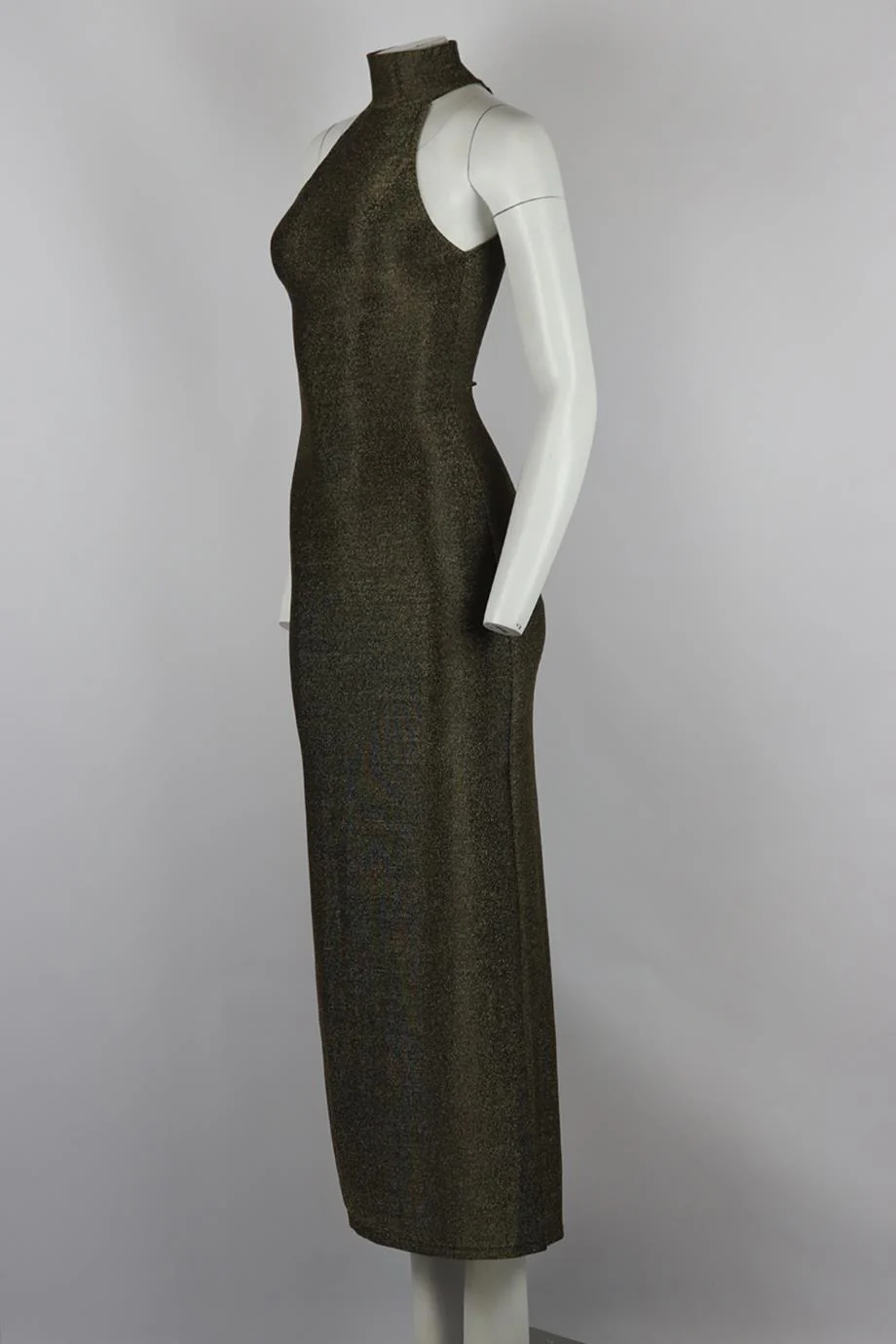 REFORMATION STRETCH LAMÉ TURTLENECK MIDI DRESS SMALL - Image 3