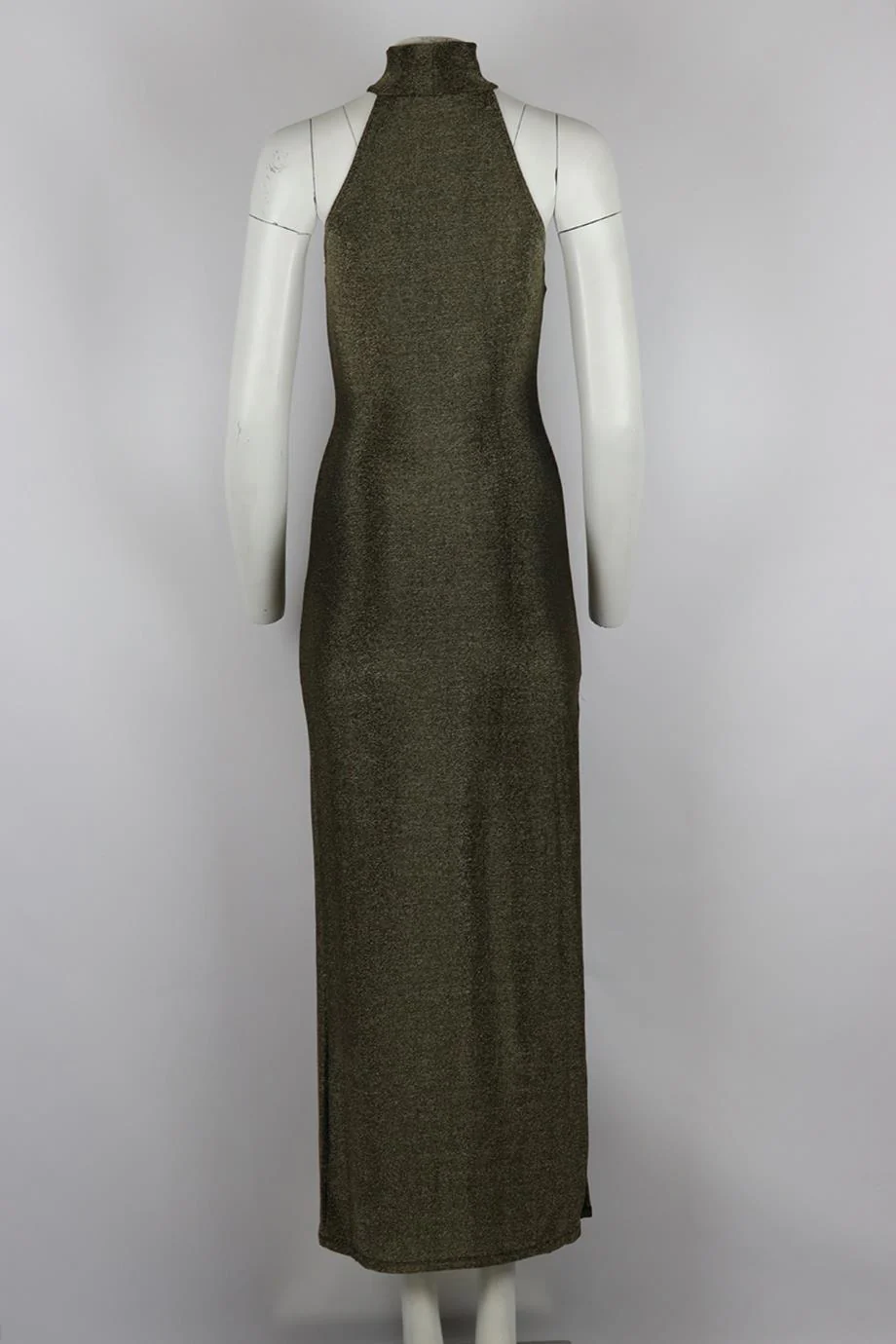 REFORMATION STRETCH LAMÉ TURTLENECK MIDI DRESS SMALL - Image 4