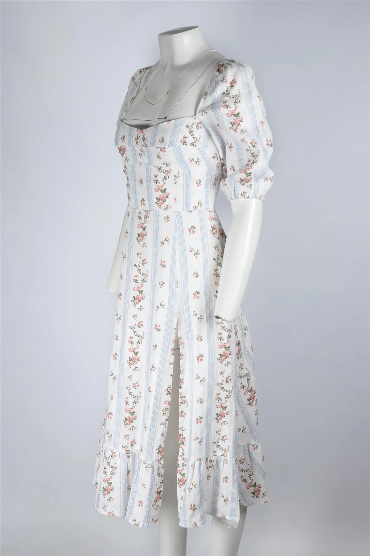 REFORMATION WHITE LINEN MIDI DRESS US 4 UK 8 - Image 3