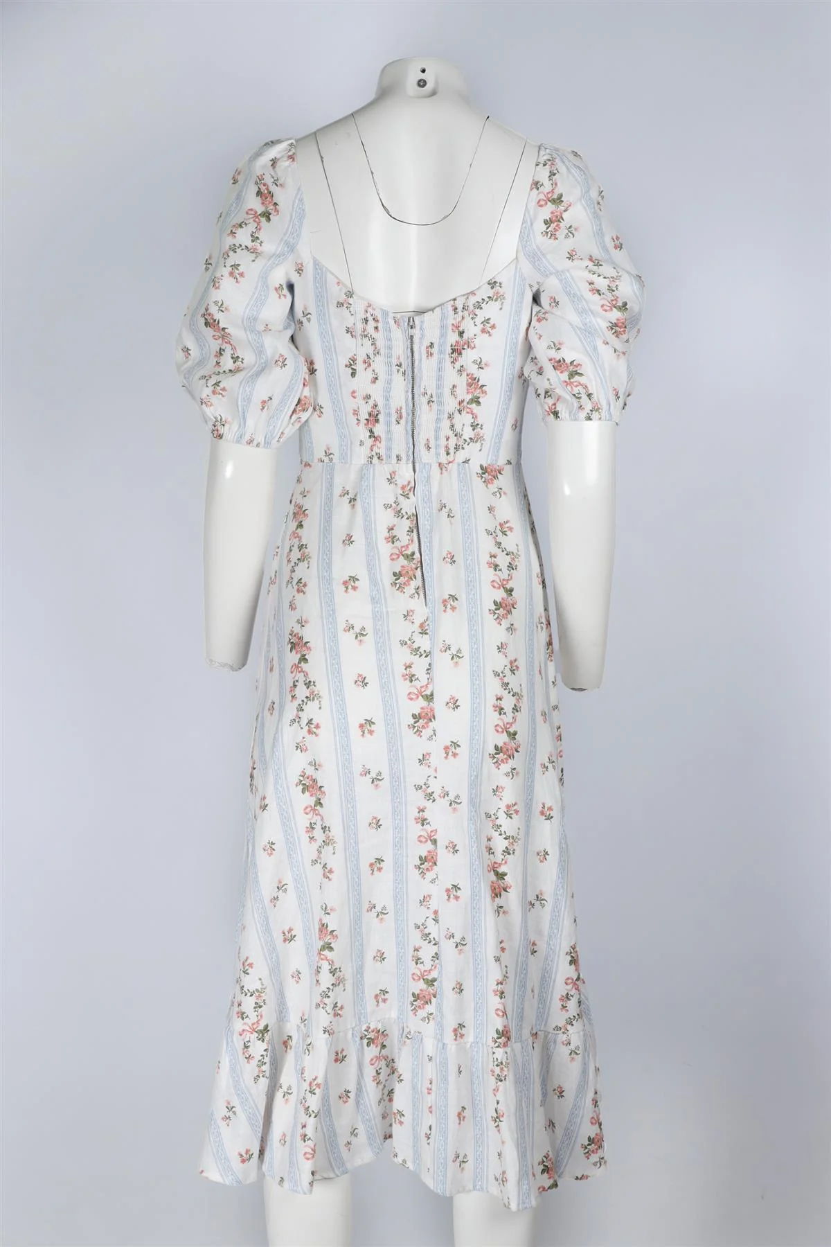 REFORMATION WHITE LINEN MIDI DRESS US 4 UK 8 - Image 4