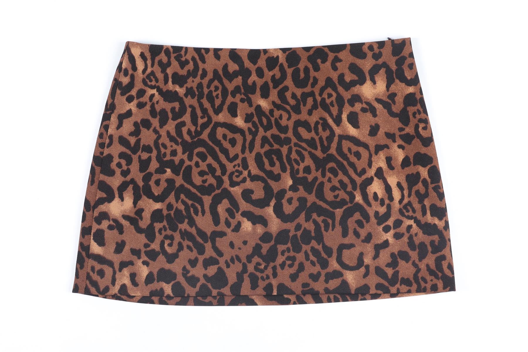 REFORNATION + LAURA HARRIER BROWN MINI SKIRT US 2 UK 6 - Image 2