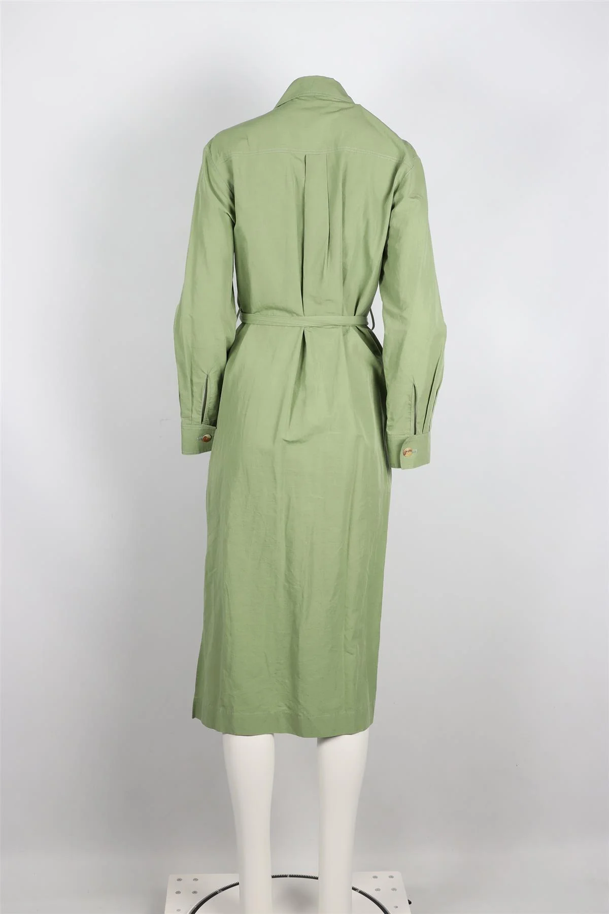 REJINA PYO GREEN LINEN AND COTTON BLEND MIDI DRESS SMALL - Image 4