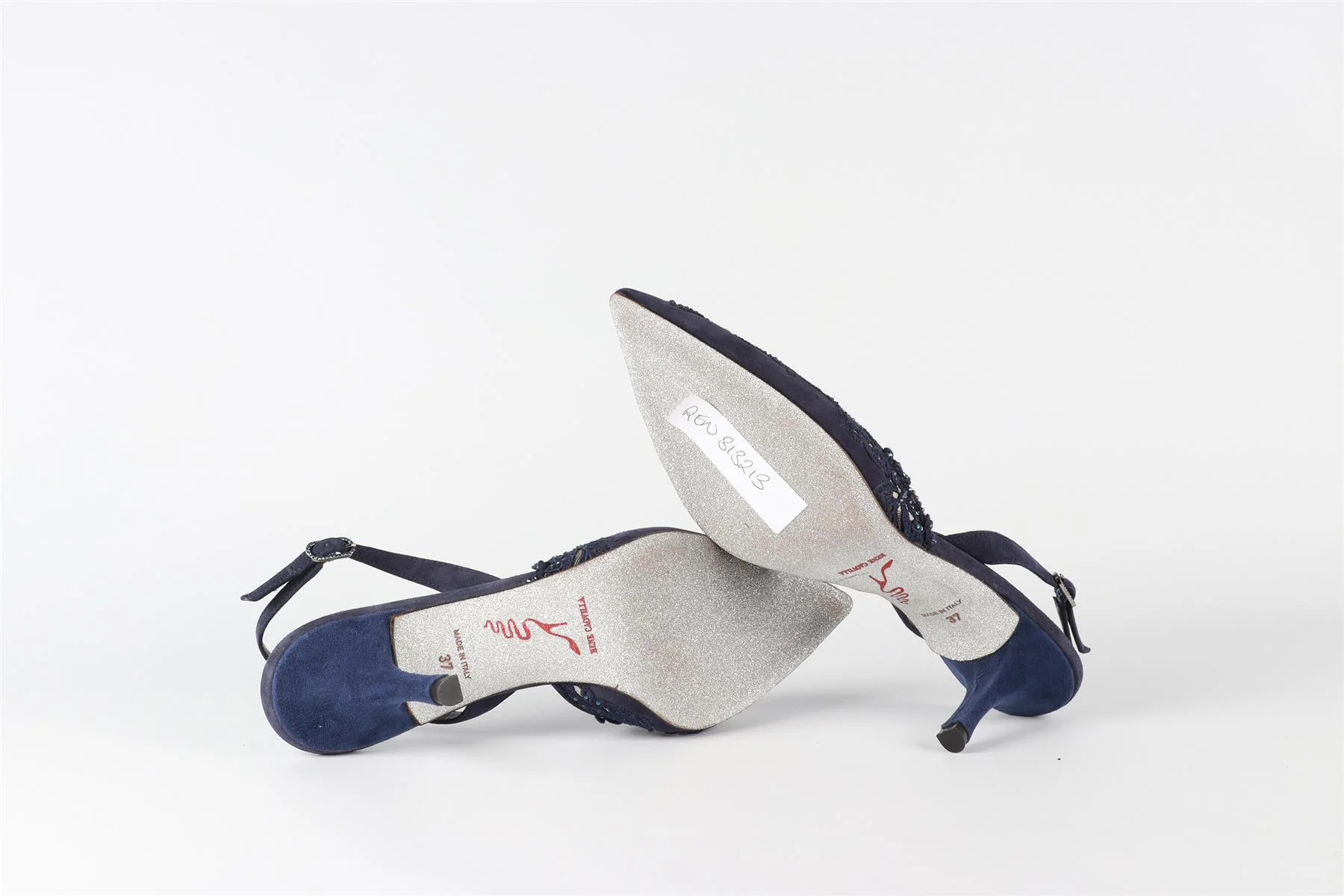 RENÉ  CAOVILLA BLUE SUEDE SLINGBACK PUMPS EU 37 UK 4 US 7 - Image 6