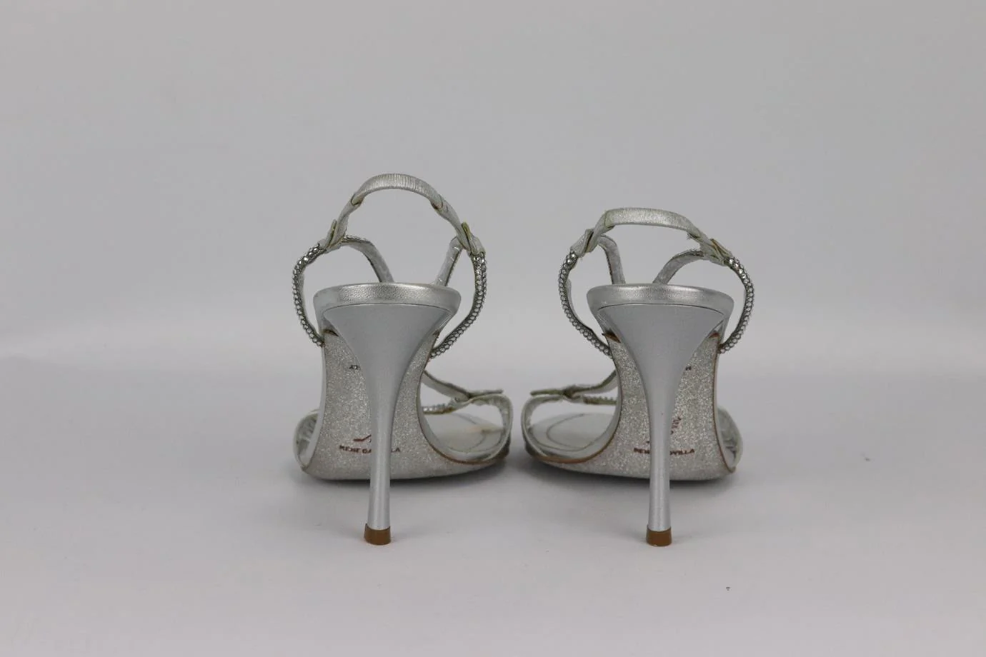 RENÉ CAOVILLA CRYSTAL EMBELLISHED LEATHER SANDALS EU 37.5 UK 4.5 US 7.5 - Image 4