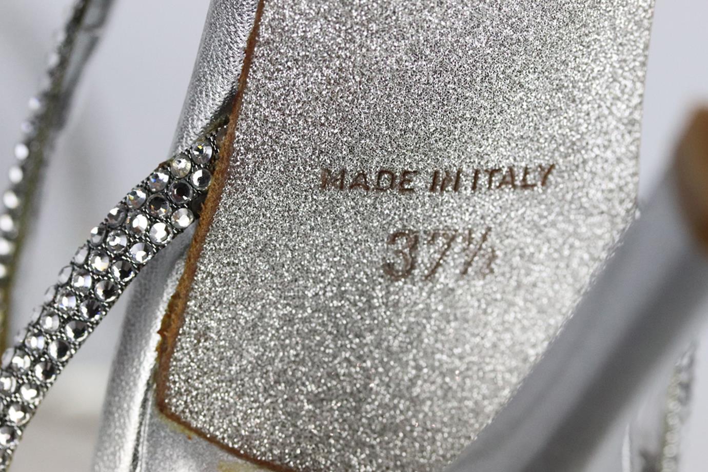 RENÉ CAOVILLA CRYSTAL EMBELLISHED LEATHER SANDALS EU 37.5 UK 4.5 US 7.5 - Image 6