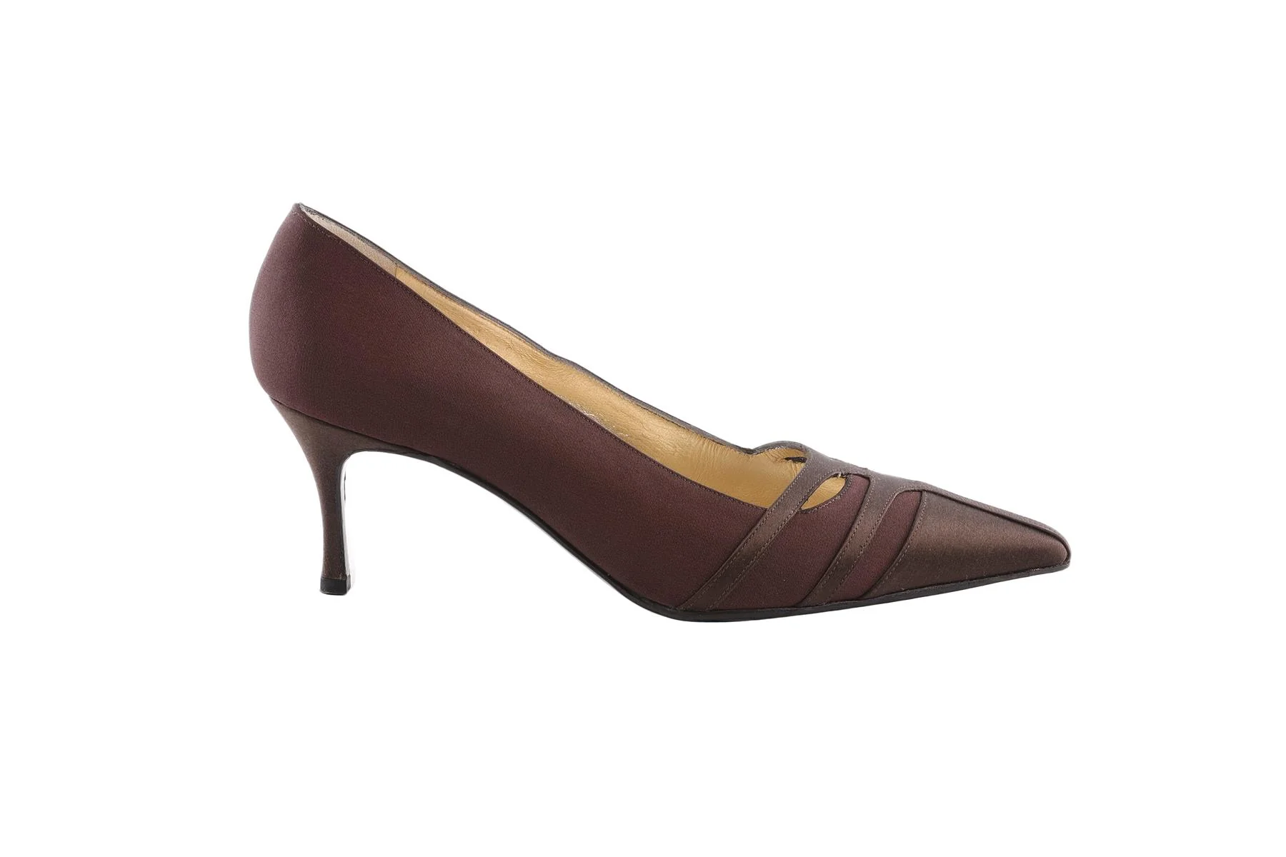 RENÉ MANCINI BROWN SATIN PUMPS EU 36.5 UK 3.5 US 6.5 - Image 2