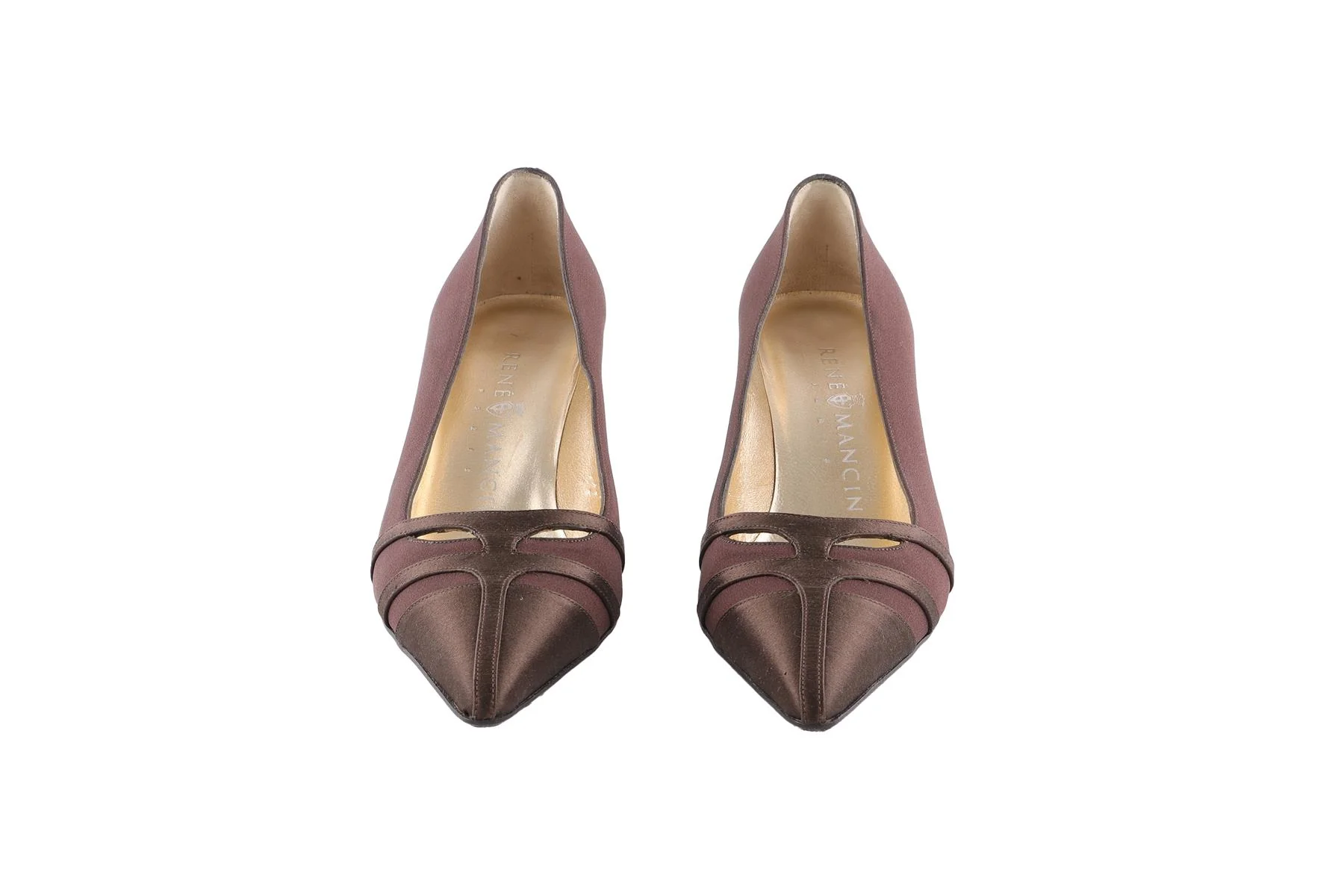 RENÉ MANCINI BROWN SATIN PUMPS EU 36.5 UK 3.5 US 6.5 - Image 3