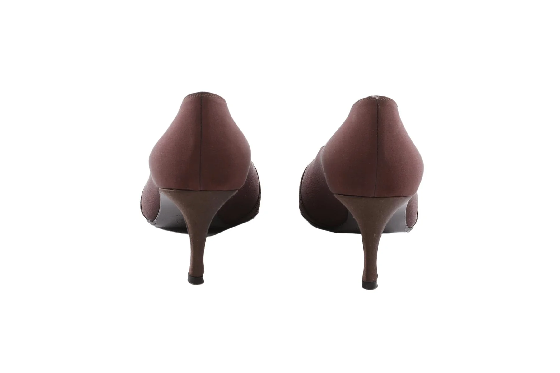 RENÉ MANCINI BROWN SATIN PUMPS EU 36.5 UK 3.5 US 6.5 - Image 5