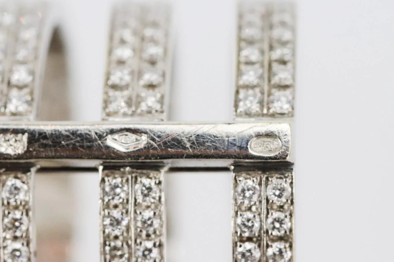 REPOSSI BERBERE 4 ROW 18K WHITE GOLD DIAMOND RING 16.6 MM - Image 8