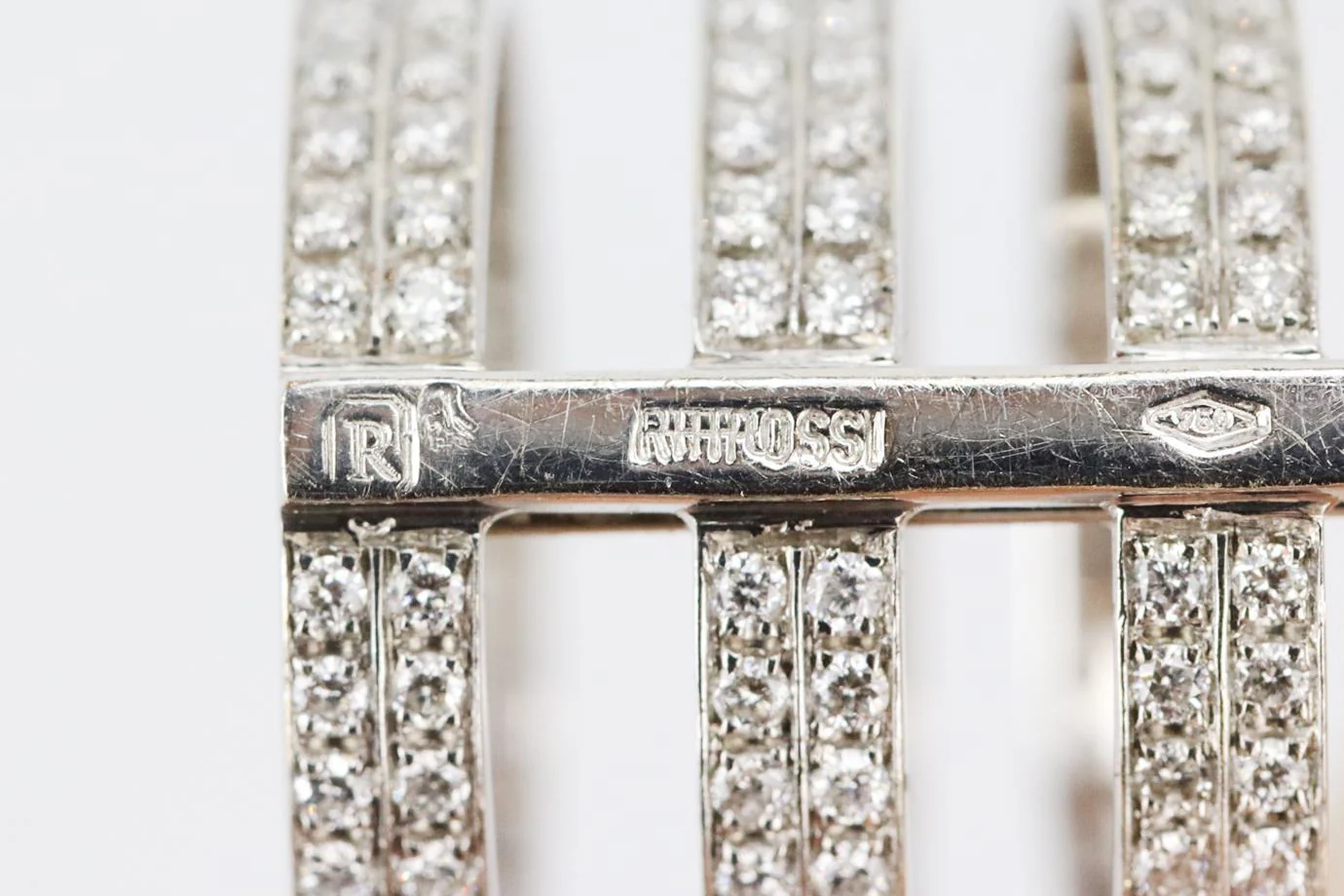 REPOSSI BERBERE 4 ROW 18K WHITE GOLD DIAMOND RING 16.6 MM - Image 9