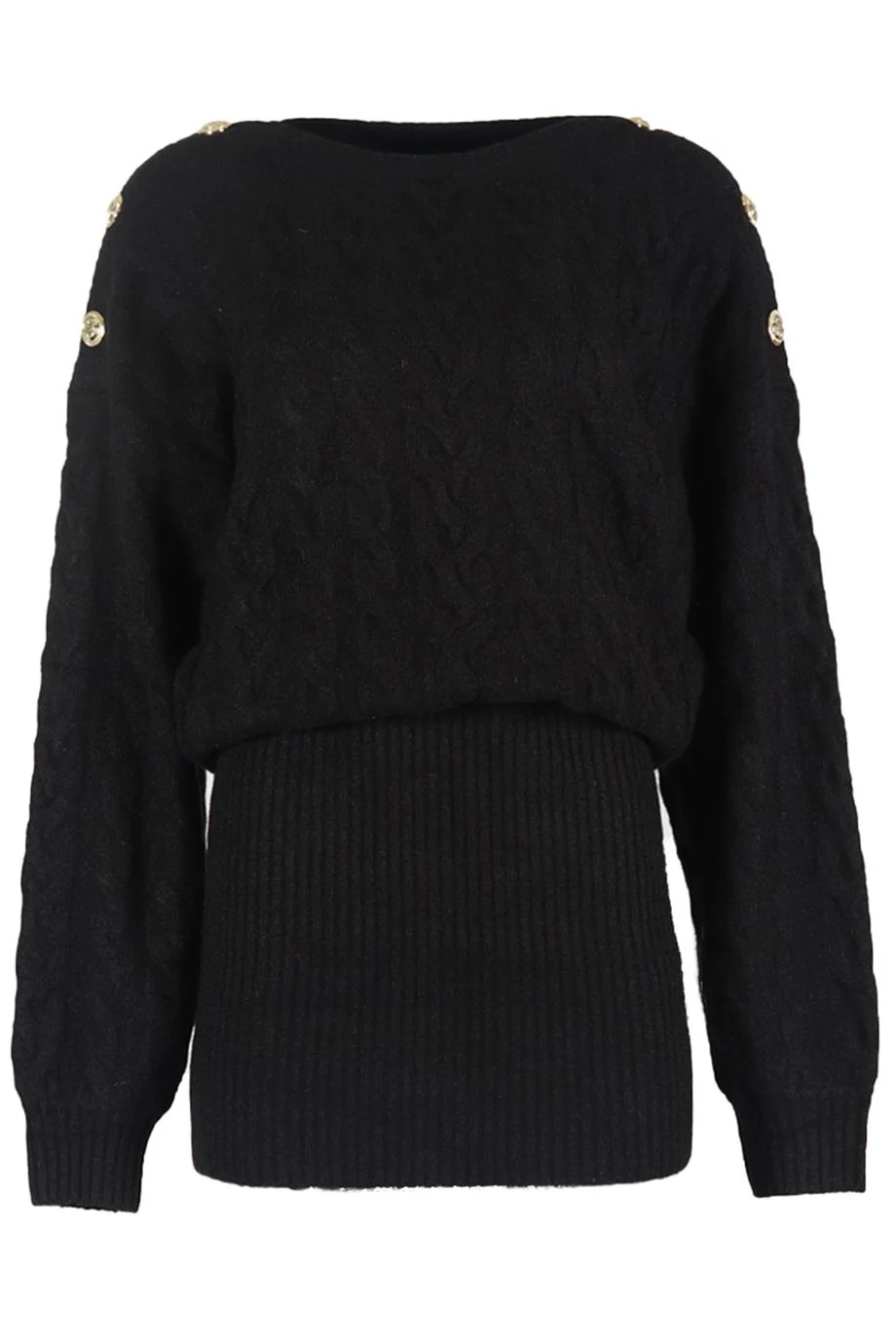 RETROFÊTE CABLE KNIT WOOL BLEND MINI DRESS MEDIUM