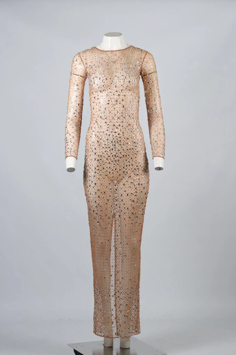 RETROFÊTE CRYSTAL AND MESH MAXI DRESS XSMALL - Image 2