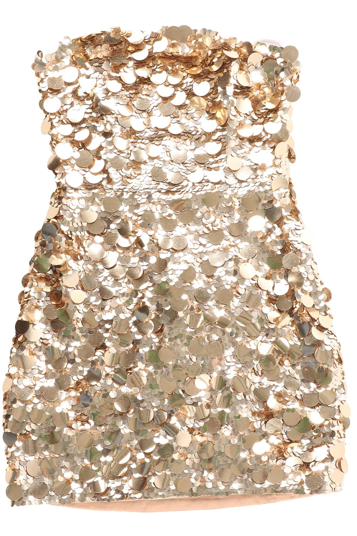 RETROFETE GOLD SEQUIN MINI DRESS XXSMALL