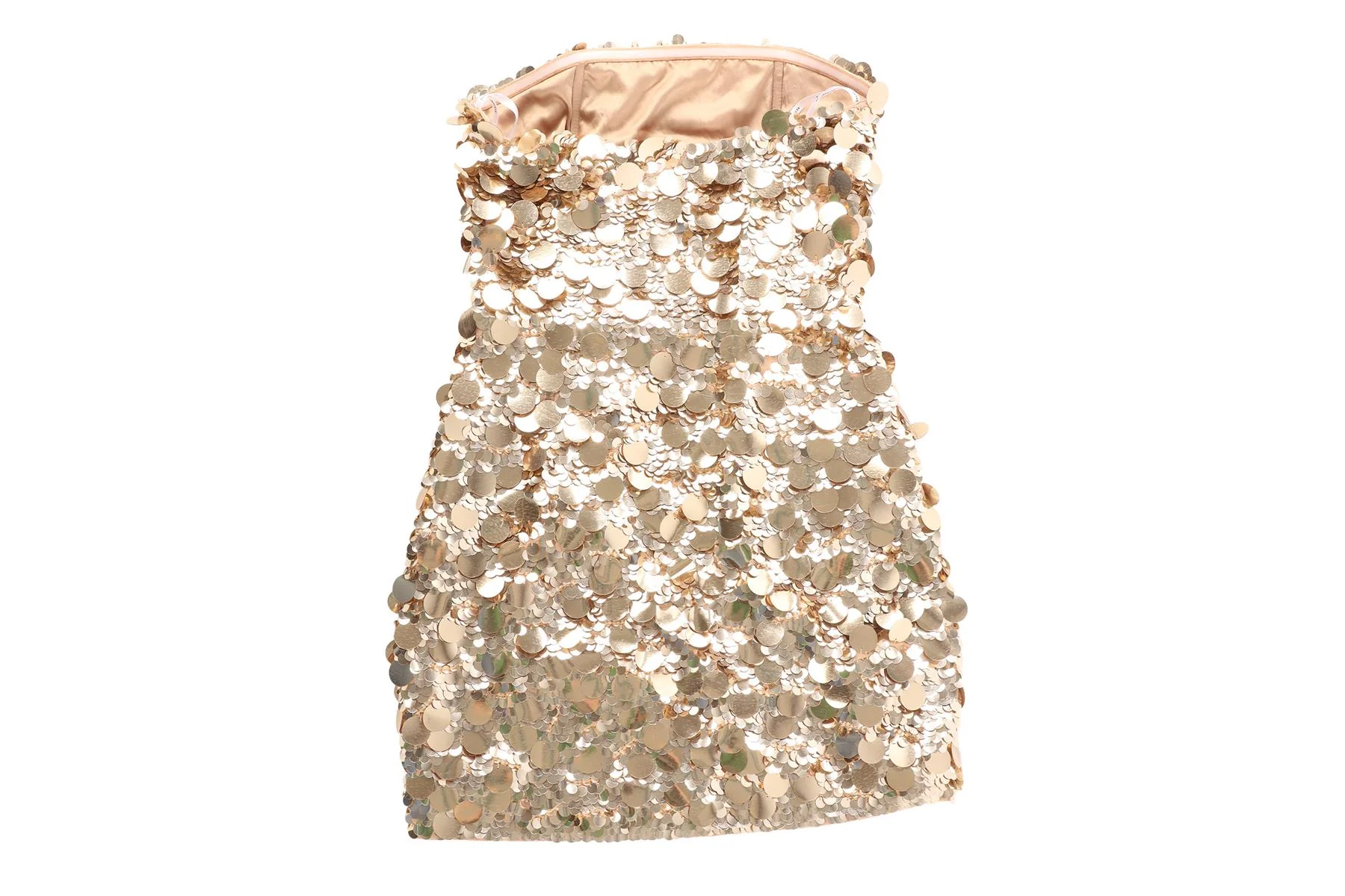 RETROFETE GOLD SEQUIN MINI DRESS XXSMALL - Image 4