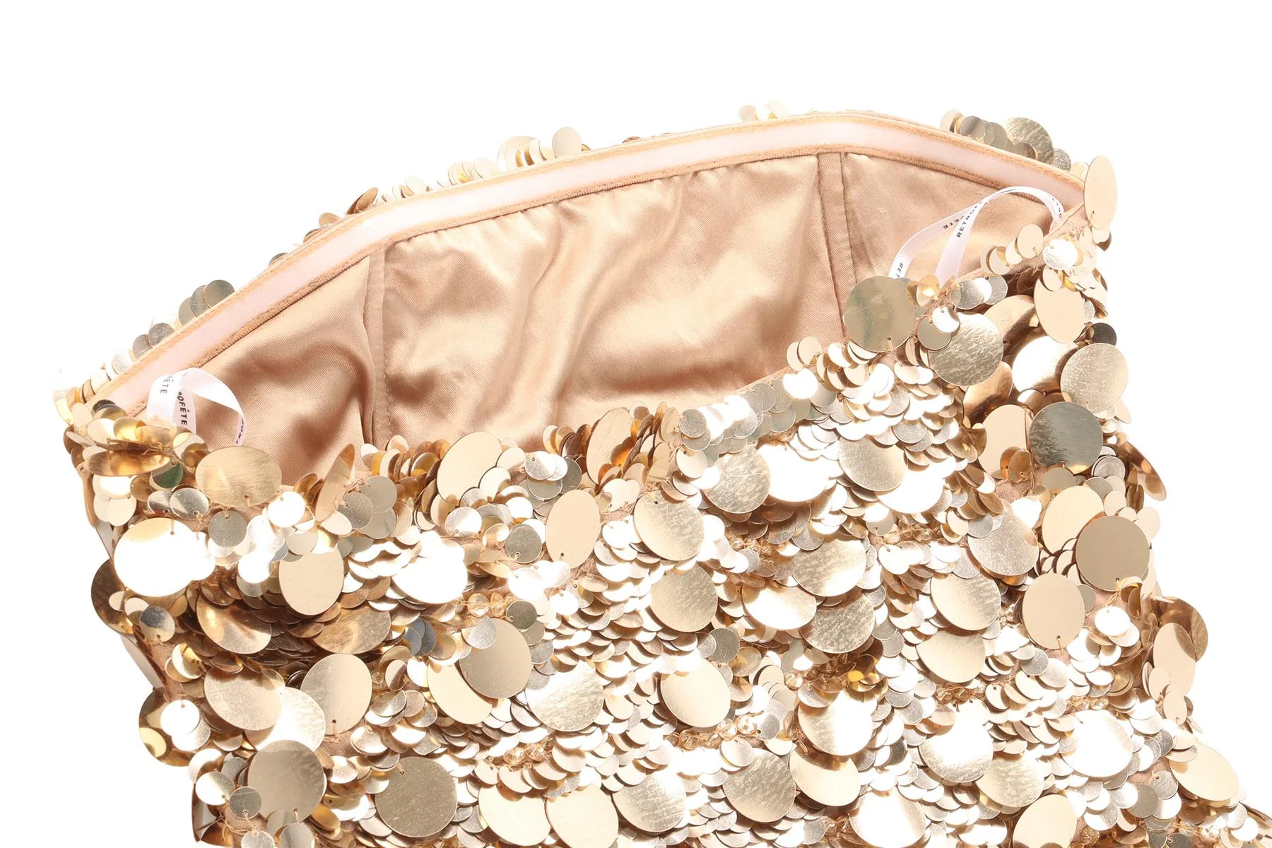 RETROFETE GOLD SEQUIN MINI DRESS XXSMALL - Image 5