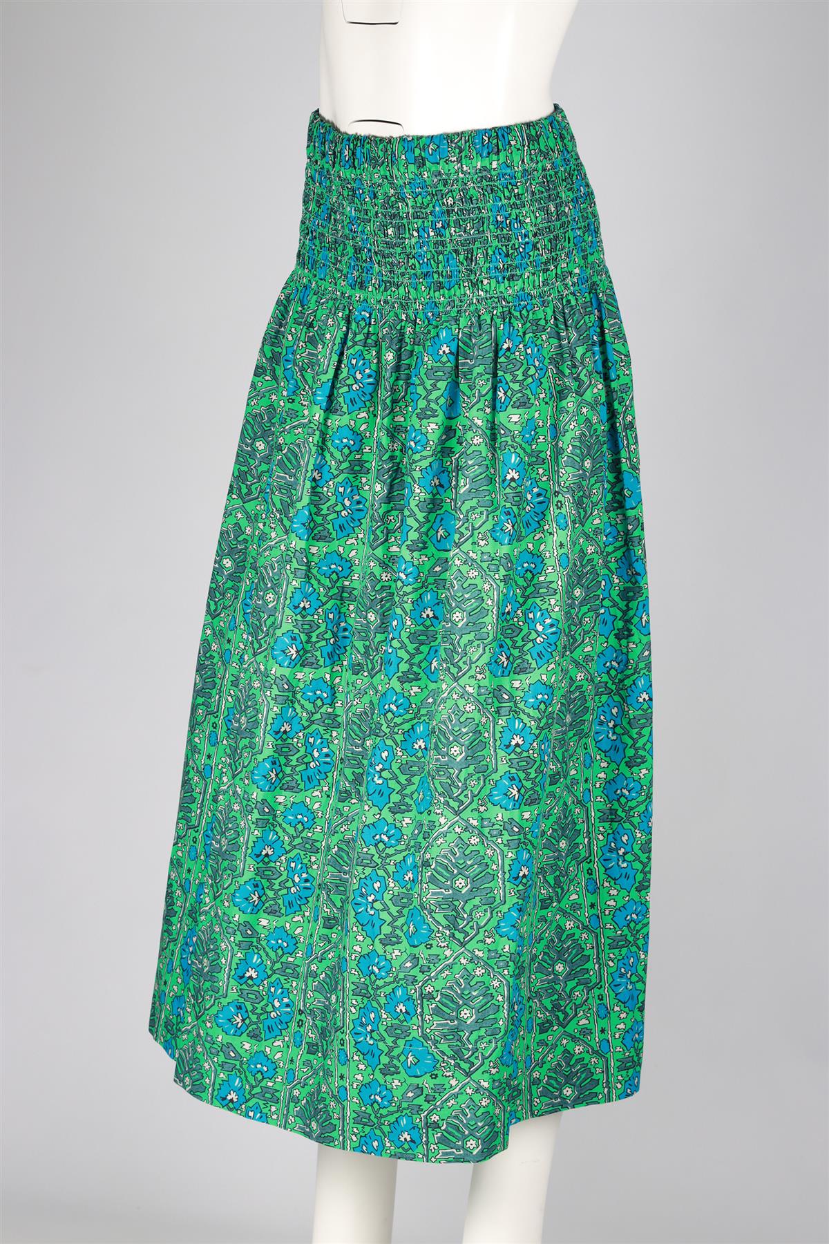 RHODE GREEN COTTON MAXI SKIRT LARGE - Image 3
