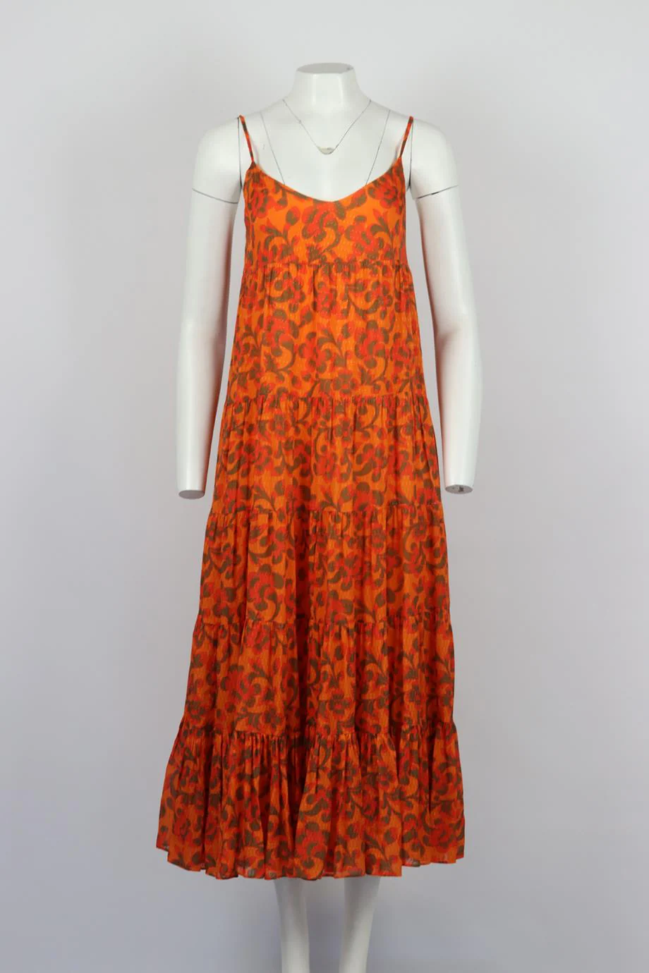RHODE PRINTED CHIFFON MAXI DRESS MEDIUM - Image 2