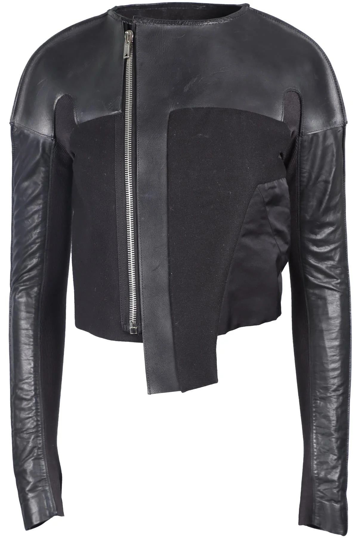 RICH OWENS BLACK LEATHER JACKET IT 38 UK 6