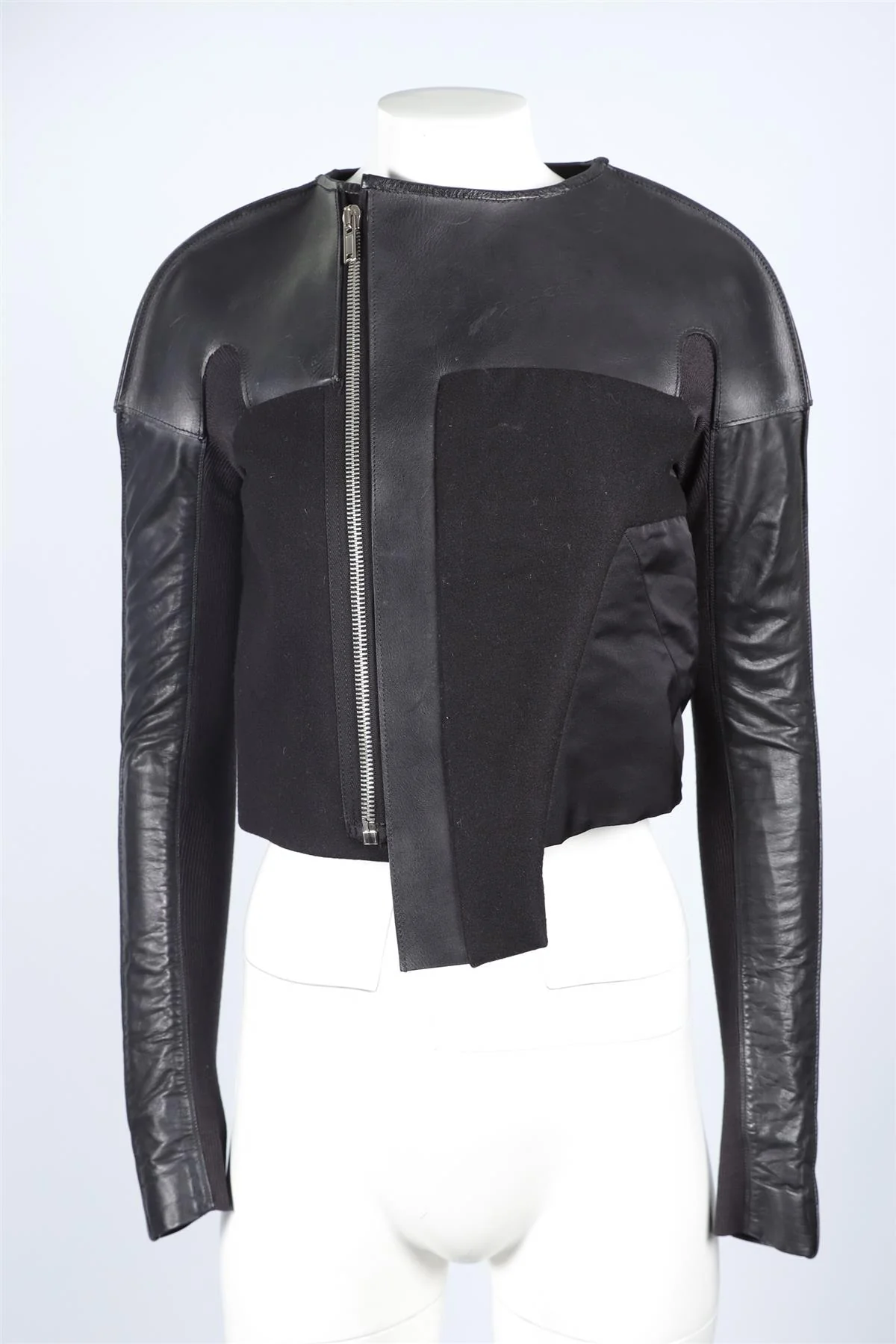 RICH OWENS BLACK LEATHER JACKET IT 38 UK 6 - Image 2