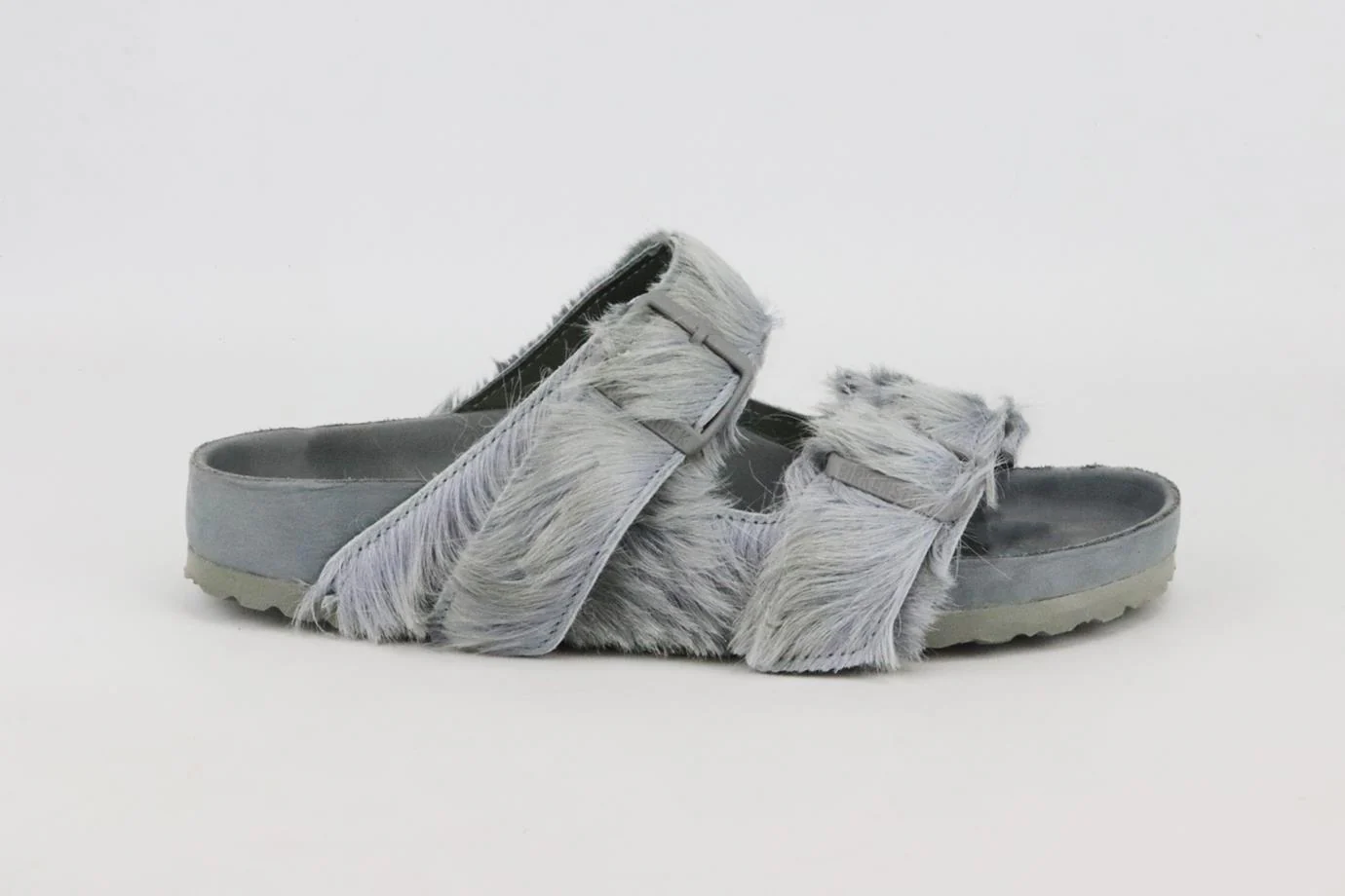 RICK OWENS + BIRKENSTOCK ARIZONA FUR AND LEATHER SLIDES EU 38 UK 5 US 8 - Image 2