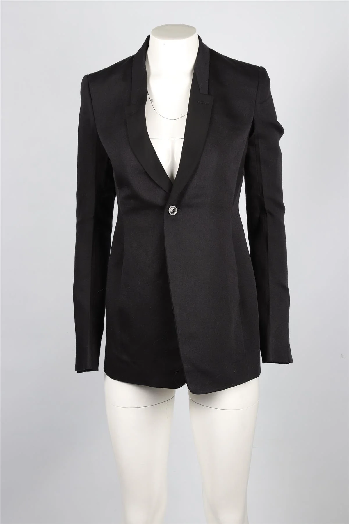 RICK OWENS BLACK WOOL BLAZER IT 40 UK 8 - Image 2