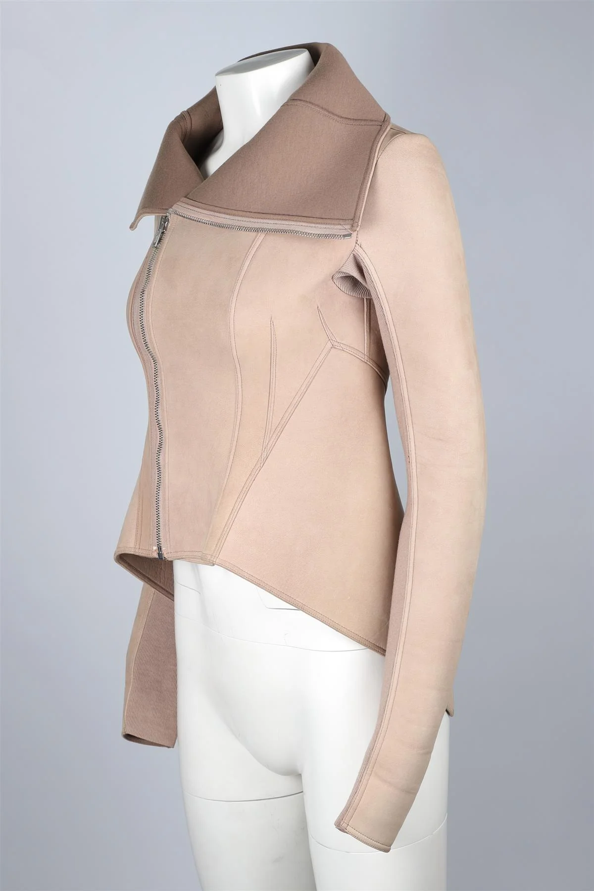 RICK OWENS LILIES BEIGE SUEDE JACKET UK 8 - Image 3