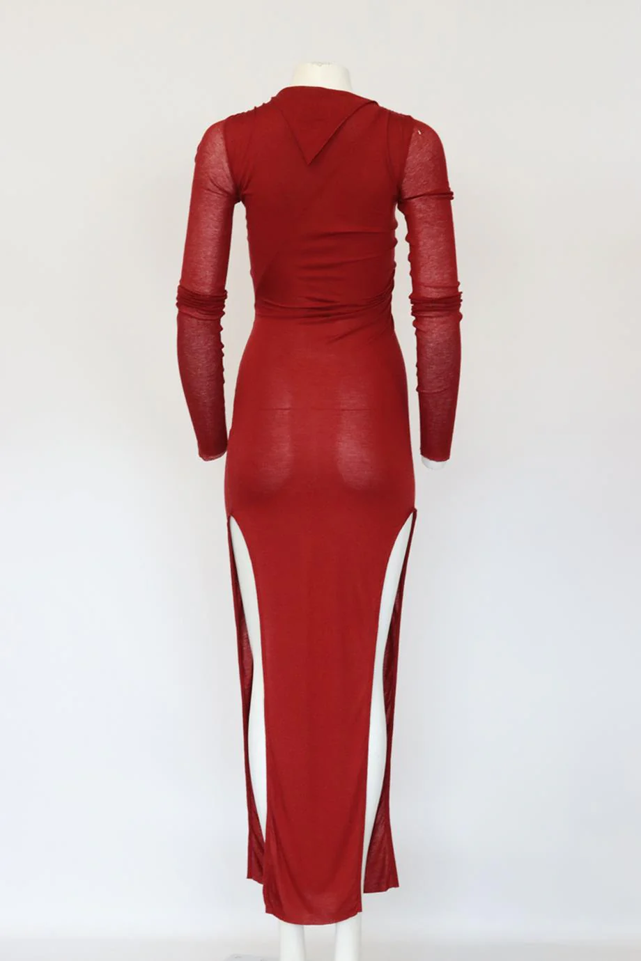 RICK OWENS LILLES CUTOUT STRETCH JERSEY MIDI DRESS IT 38 UK 6 - Image 4