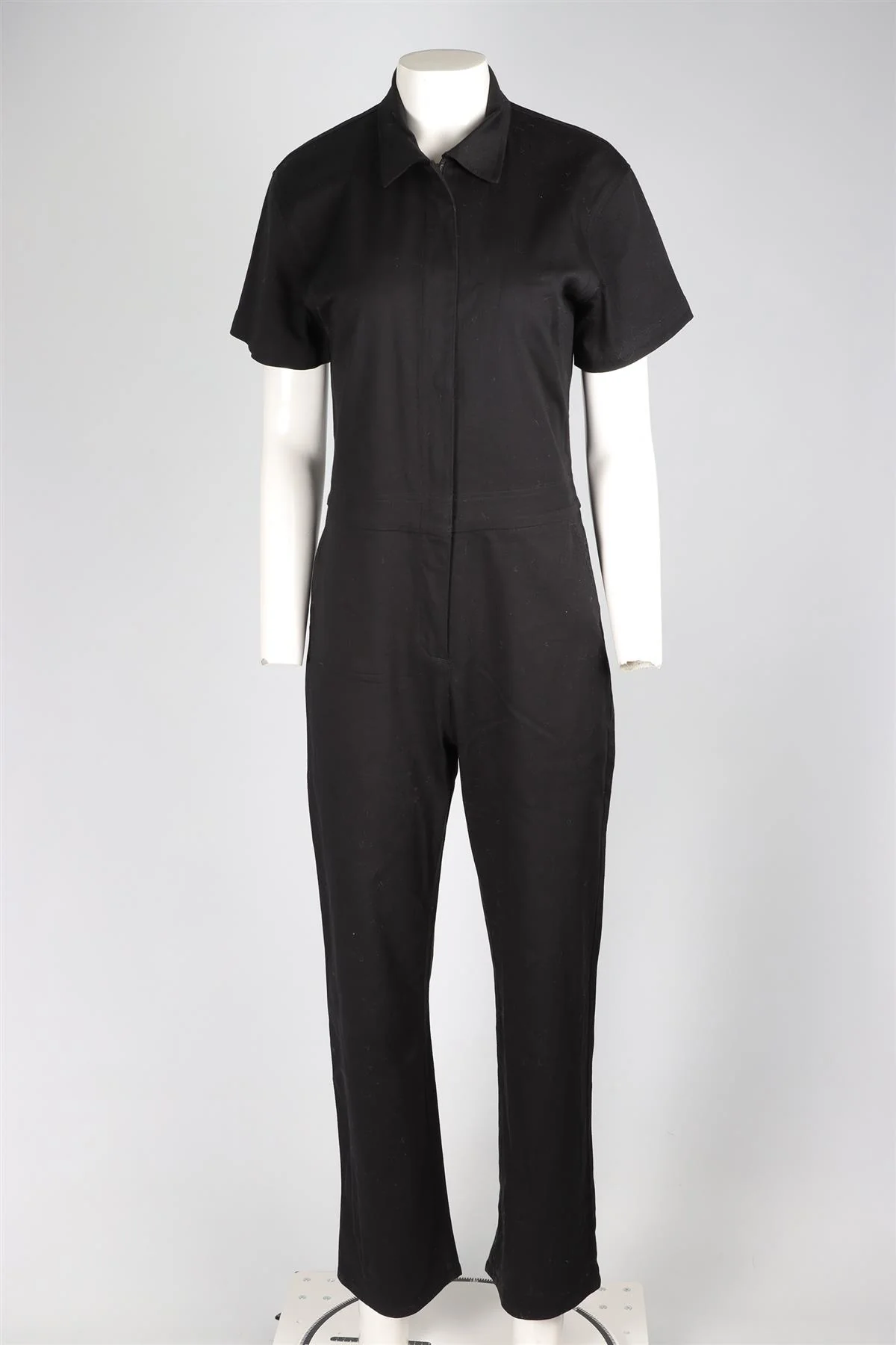 RIVET UTILITY BLACK COTTON JUMPSUIT LARGE - Image 2