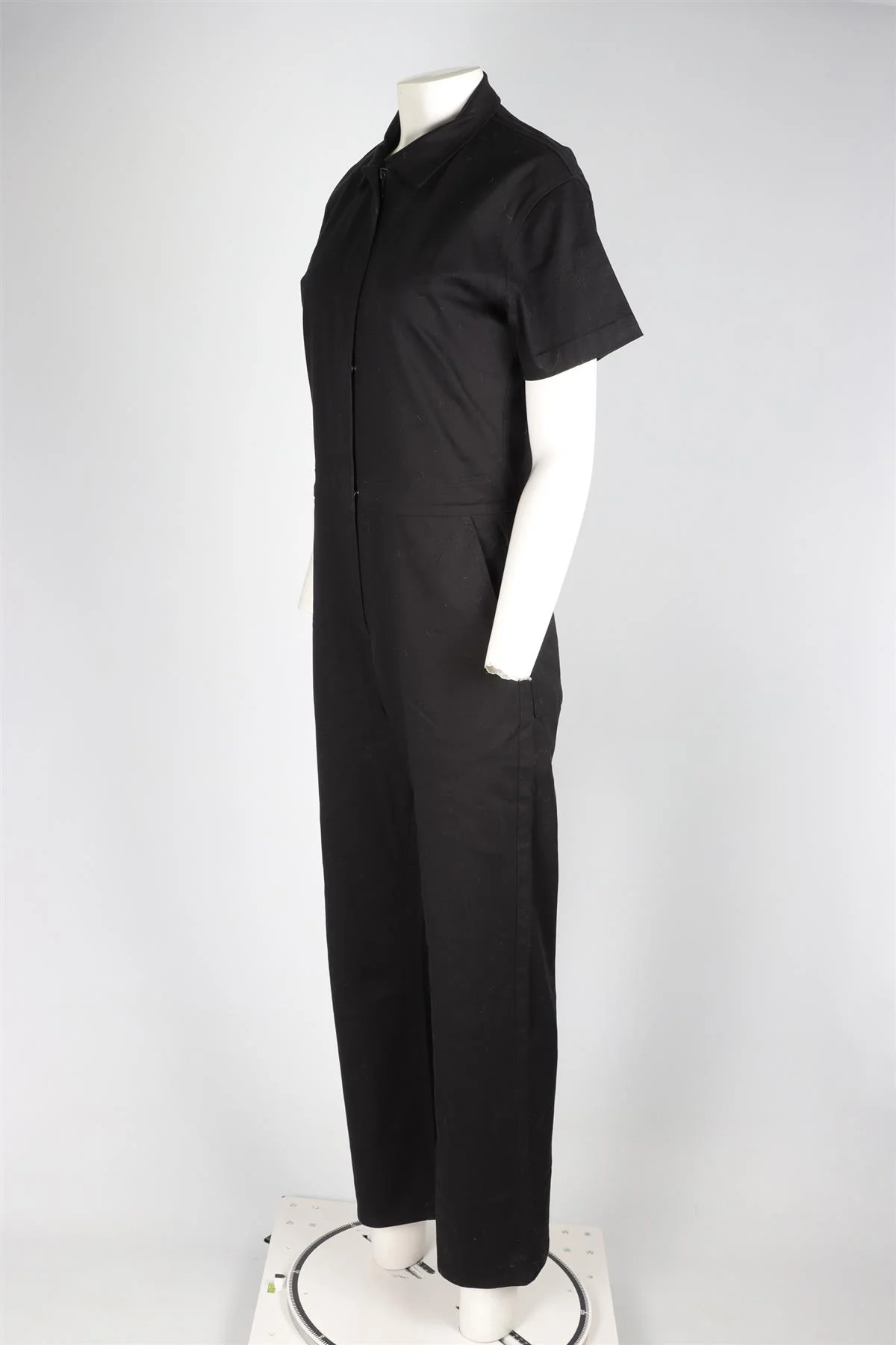 RIVET UTILITY BLACK COTTON JUMPSUIT LARGE - Image 3