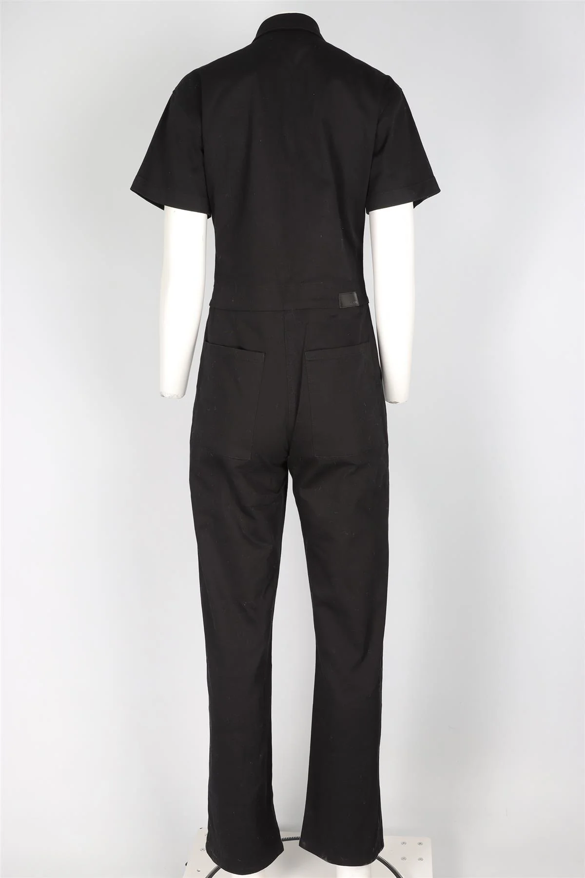RIVET UTILITY BLACK COTTON JUMPSUIT LARGE - Image 4