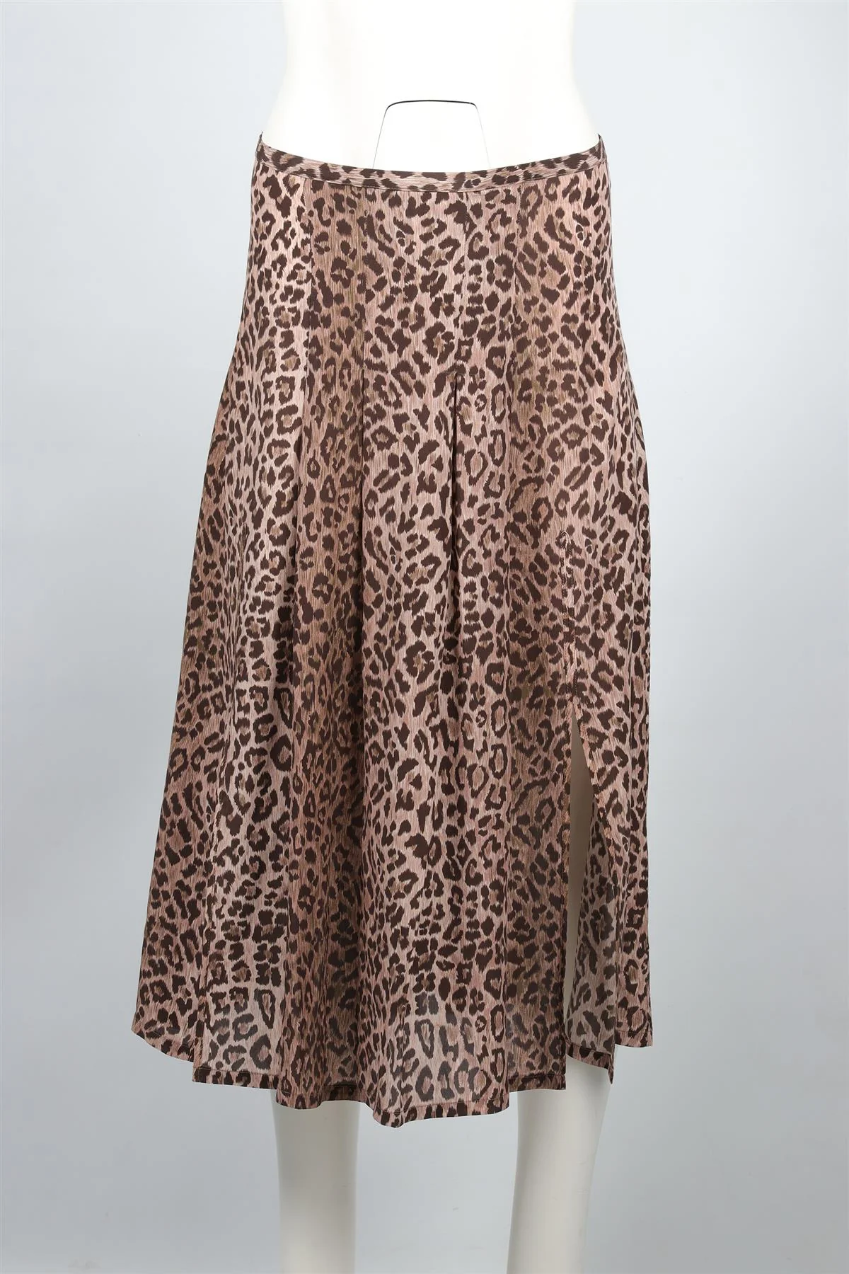 RIXO BROWN SILK MIDI SKIRT XSMALL - Image 2