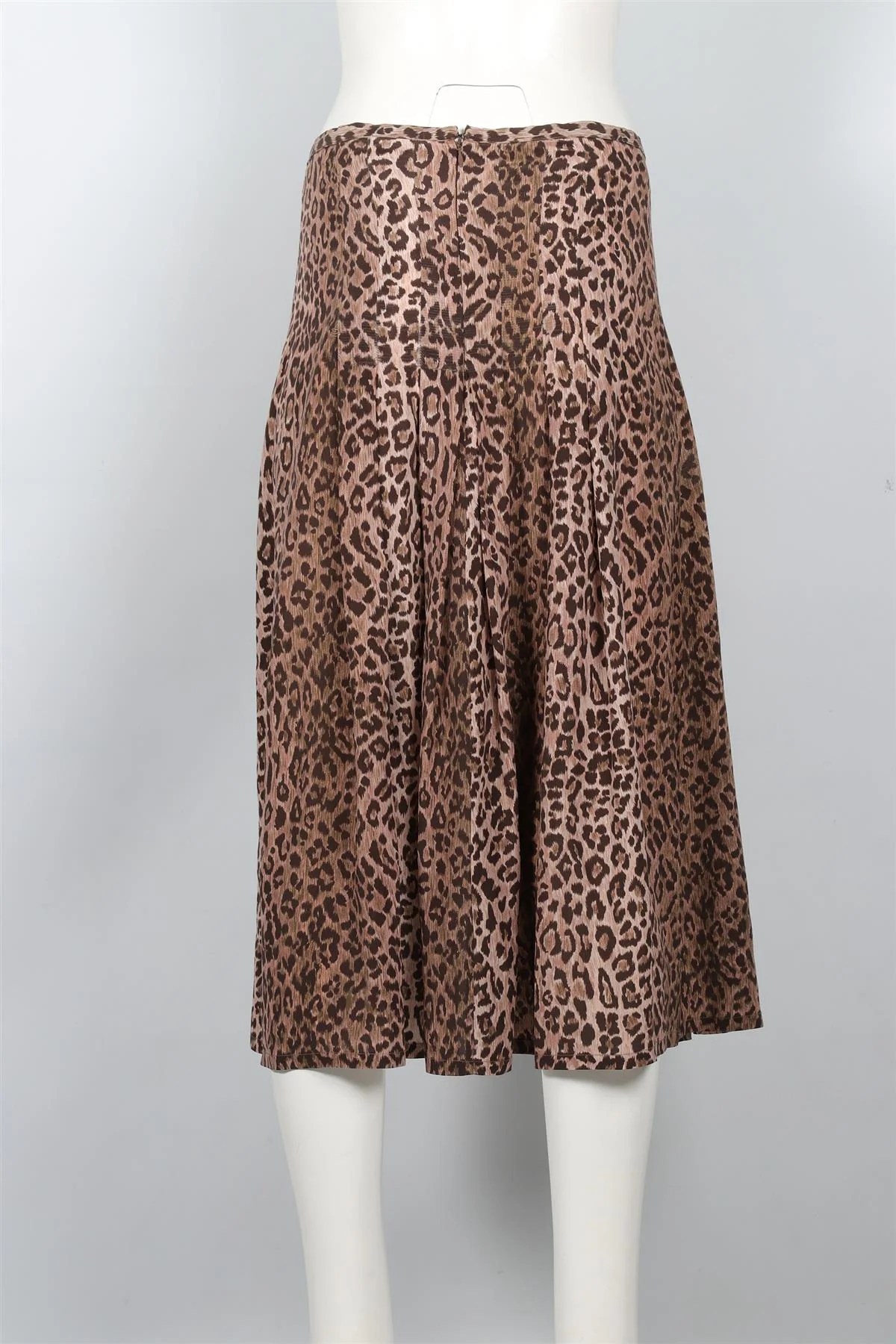 RIXO BROWN SILK MIDI SKIRT XSMALL - Image 4