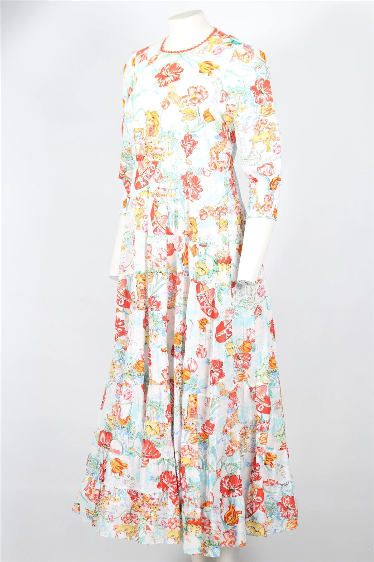 RIXO COTTON MAXI DRESS UK 12 - Image 3