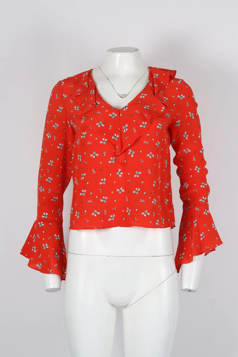 RIXO FLORAL PRINT SILK TOP XSMALL - Image 2