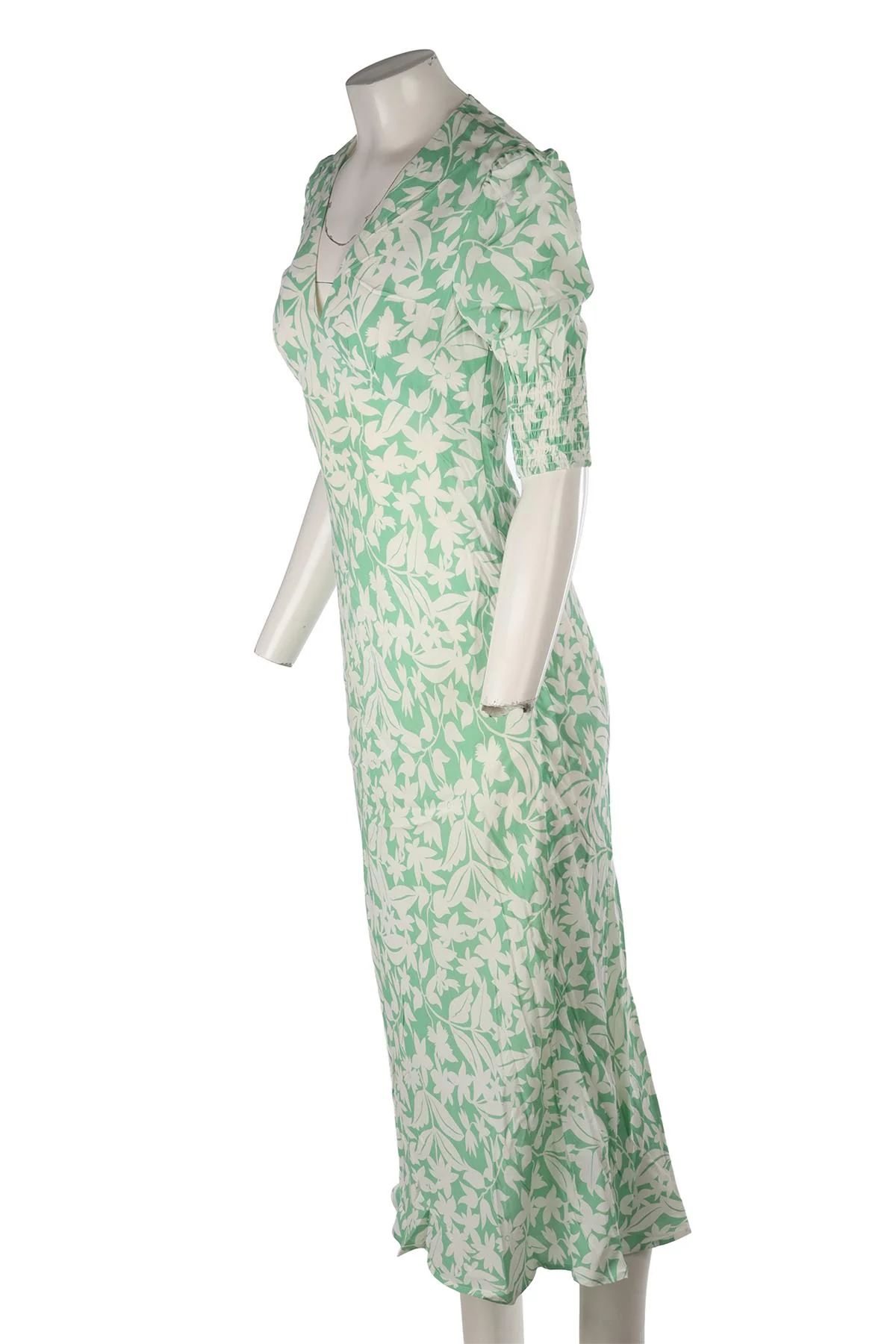 RIXO GREEN CREPE MAXI DRESS XXSMALL - Image 3