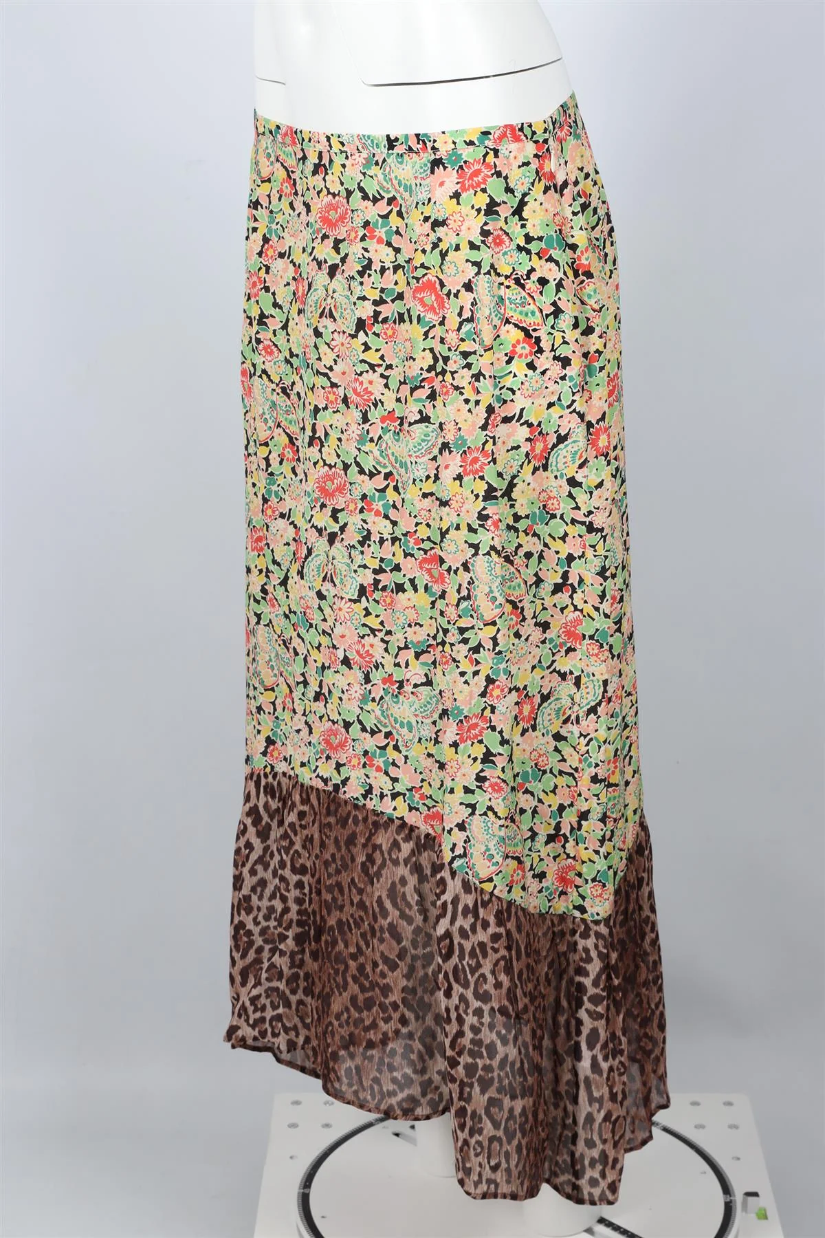 RIXO MULTICOLOURED SILK PRINTED SKIRT UK 14 - Image 3