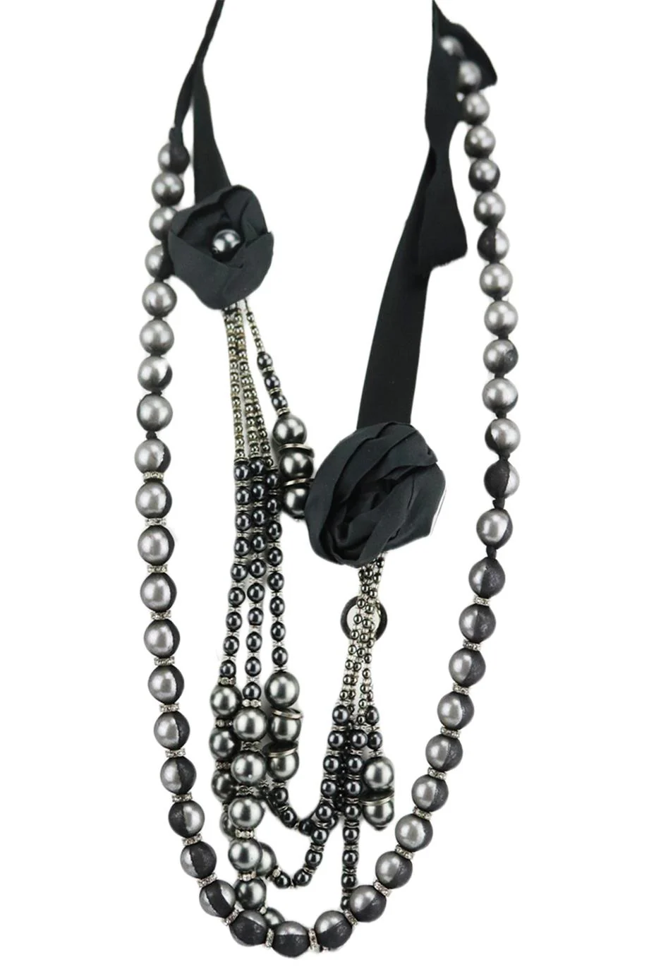 RK BY RANJANA KHAN BEAD SILK NECKLACE