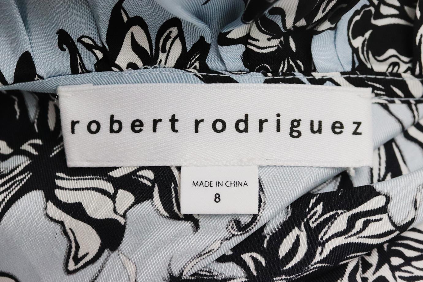 ROBERT RODRIGUEZ COLD SHOULDER RUFFLED FLORAL PRINT SILK MIDI DRESS US 8 UK 12 - Image 4