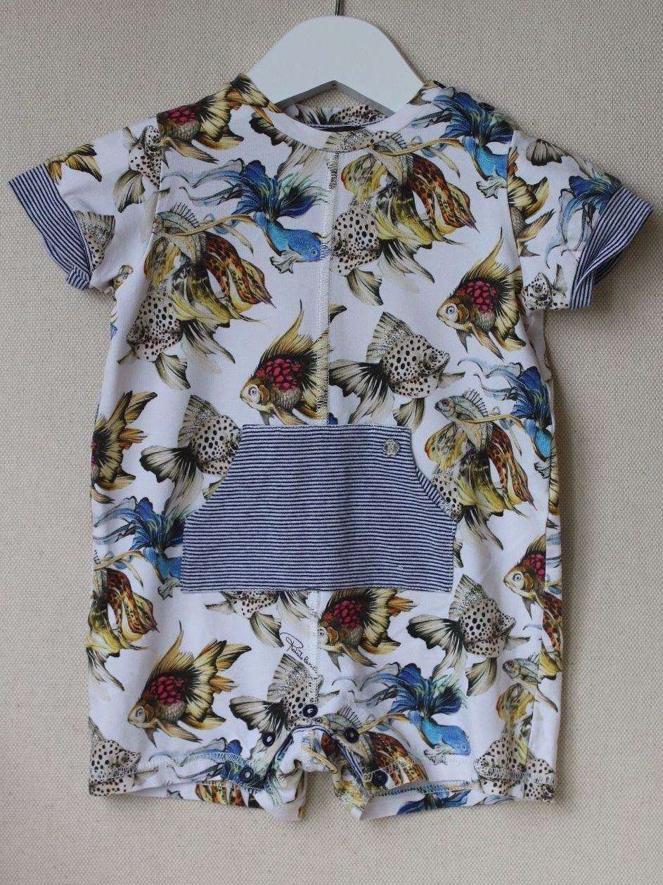 ROBERTO CAVALLI BABY BOYS TROPICAL FISH COTTON JERSEY SHORTIE ROMPER 18 MONTHS - Image 2