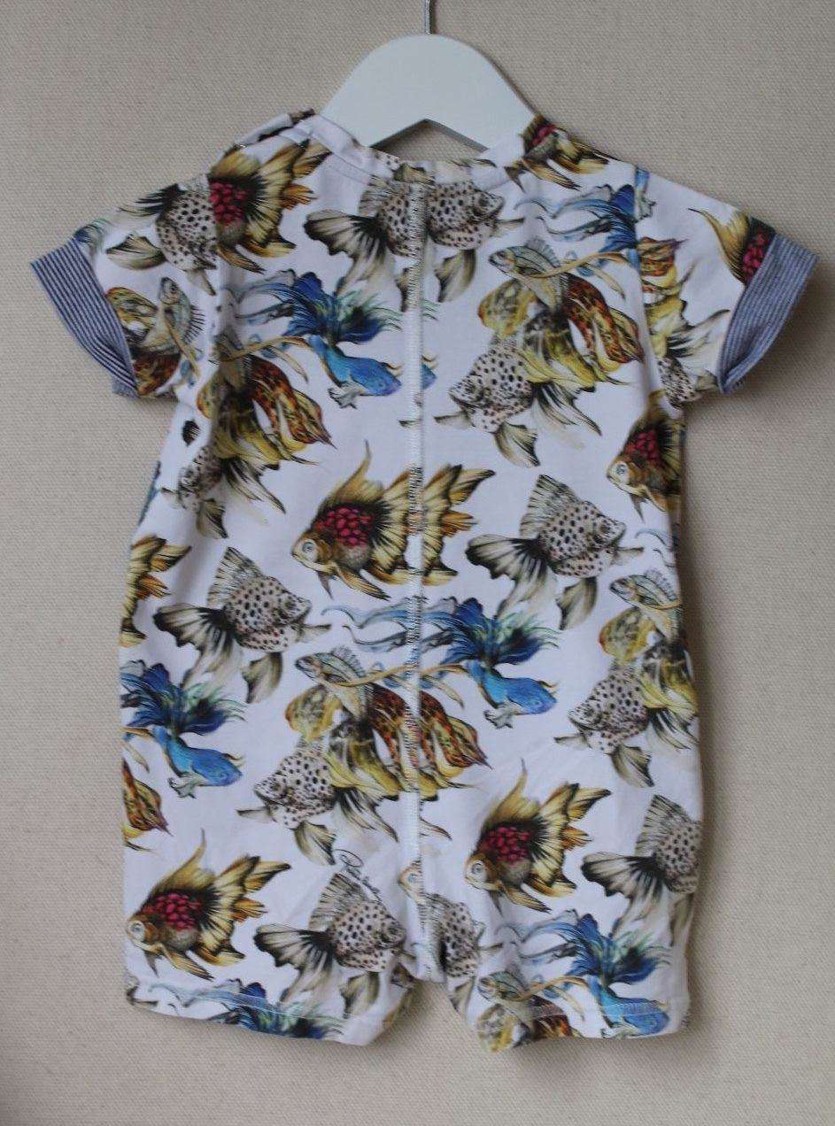 ROBERTO CAVALLI BABY BOYS TROPICAL FISH COTTON JERSEY SHORTIE ROMPER 18 MONTHS - Image 4
