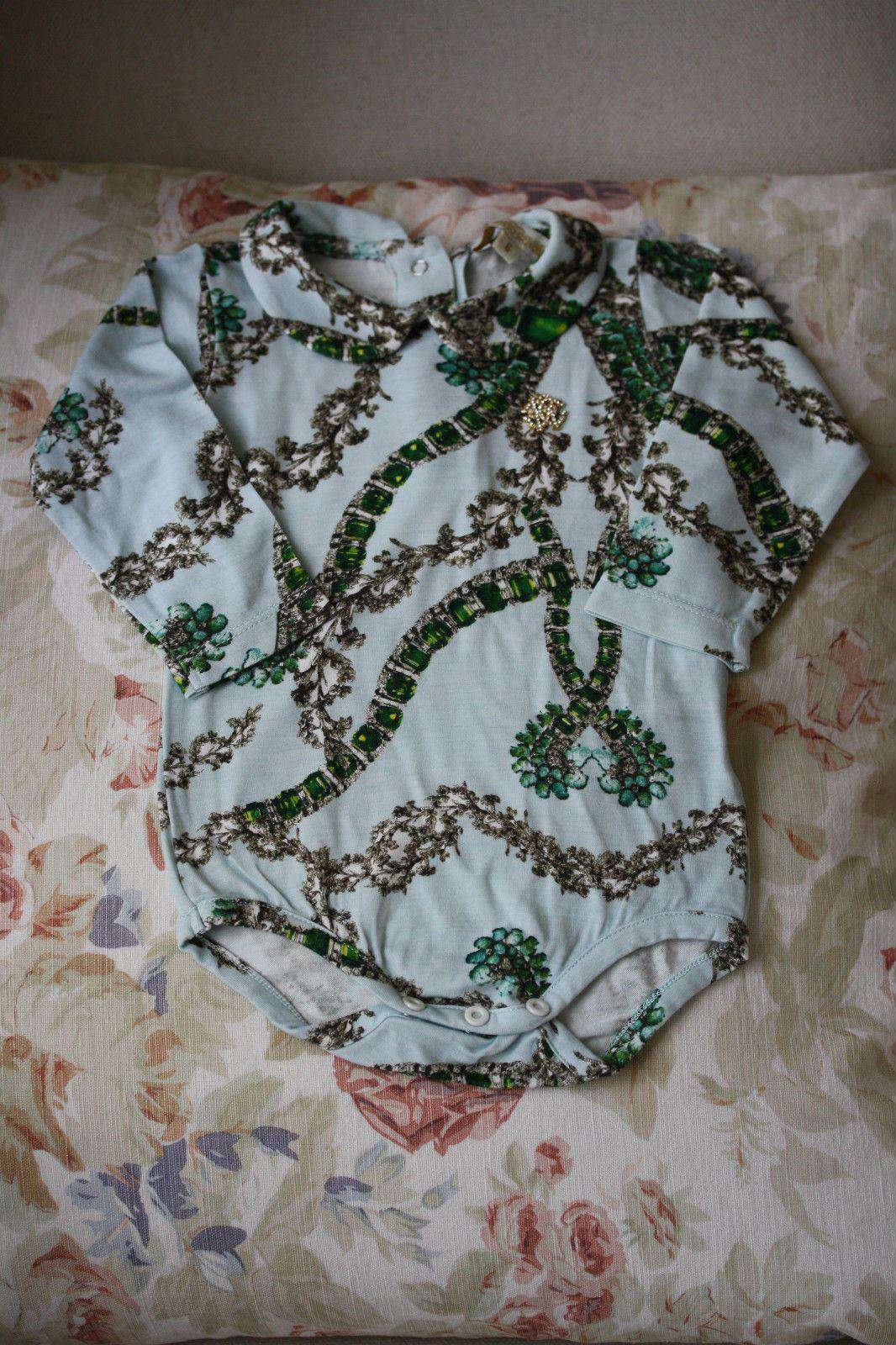 ROBERTO CAVALLI BABY EMERALD PRINT BODYSUIT SHORTIE 6 MONTHS - Image 5