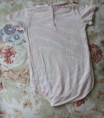 ROBERTO CAVALLI BABY GIRLS PALE PINK LEOPARD ZEBRA PRINT ROMPER 6 MONTHS - Image 3