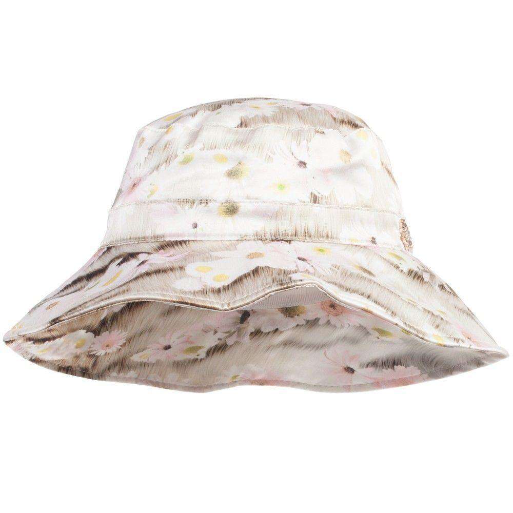ROBERTO CAVALLI BABY KIDS PINK FLORAL TIGER PRINT SUN HAT 2-4 YEARS - Image 5
