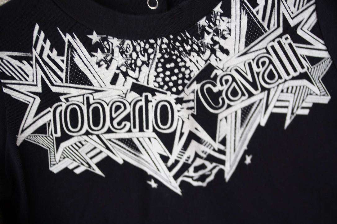 ROBERTO CAVALLI BABY NAVY LOGO PRINT T-SHIRT TOP 9 MONTHS - Image 5
